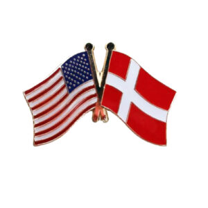 US & Denmark Flag - Clutch Pin